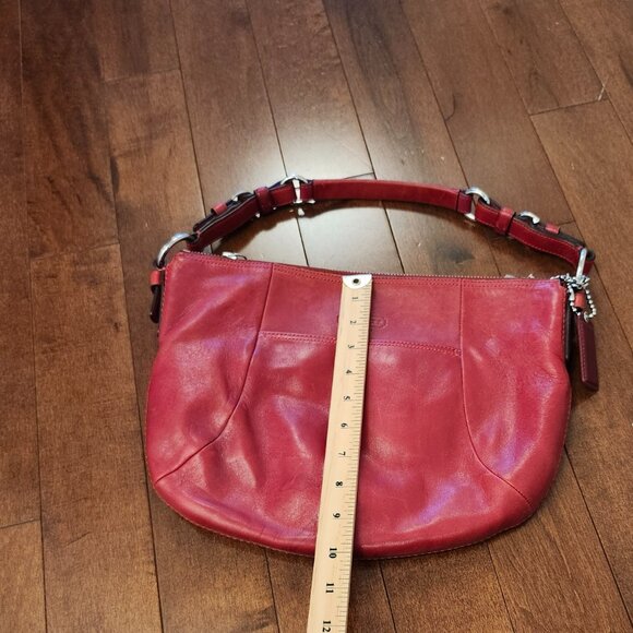 Coach red leather scout hobo bag vintage - Picture 6 of 15